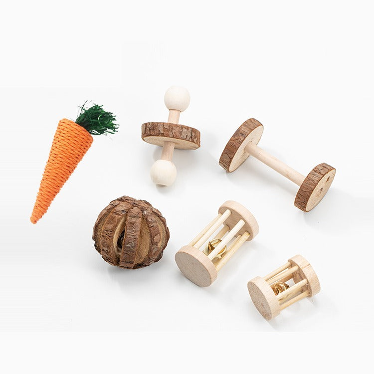 Natural Wood Chew & Play Set, 6-piece