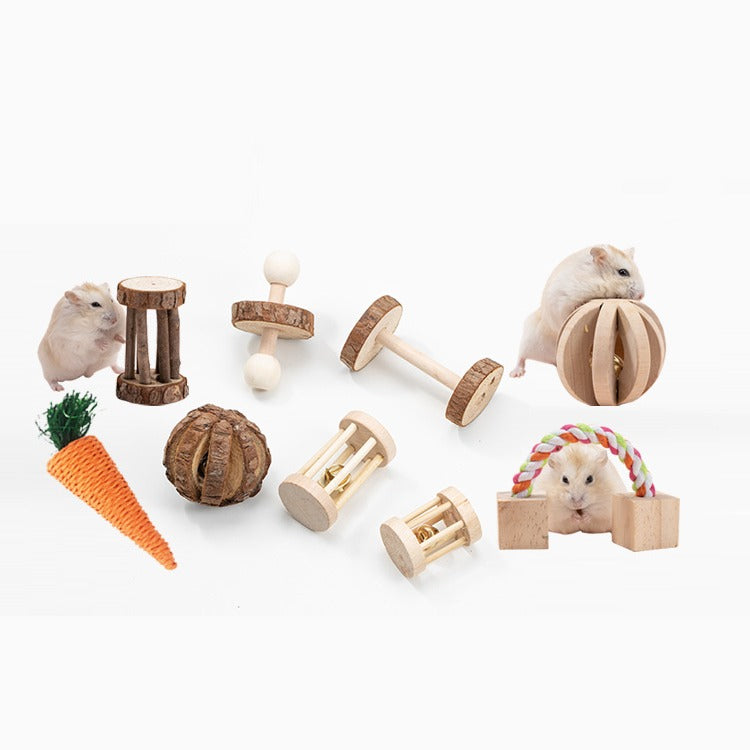 Natural Wood Chew & Play Set, 9-piece