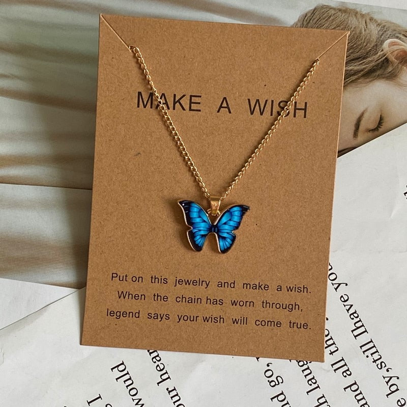 Beautiful Make-A-Wish Butterfly Pendant