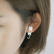 Load image into Gallery viewer, Sterling Silver Cat Fish Stud Earrings, Fish Bone Earrings Animal Jewelry, Perfect Gift