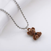 Load image into Gallery viewer, Cute Plush Bear Pendant Necklace